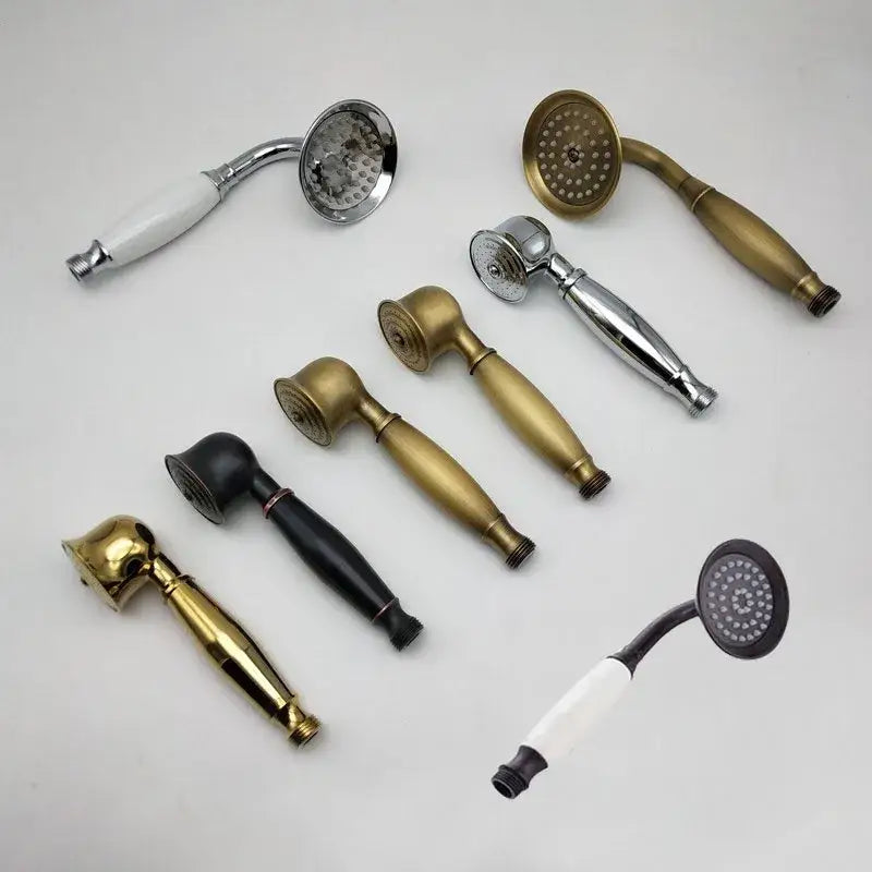 Antique brass & matte black antique handheld shower head bathroom set
