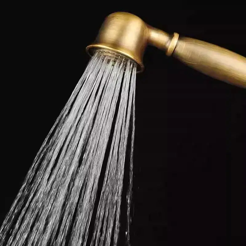 Antique brass & matte black antique handheld shower head bathroom set