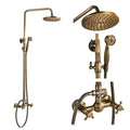 Antique brass rainfall shower mixer tap set bathroom faucet assembly