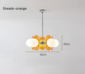 Antique style chandelier wood leaf pendant light – living room