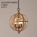 Antique wood globe chandelier for dining room pendant light