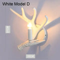 Retro natural wood resin antler chandelier dining room light