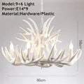 Golden tiered antler chandelier dining room candle pendant light