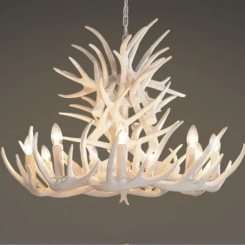 Decorbites antler pendant chandelier golden 6 light living room lamp