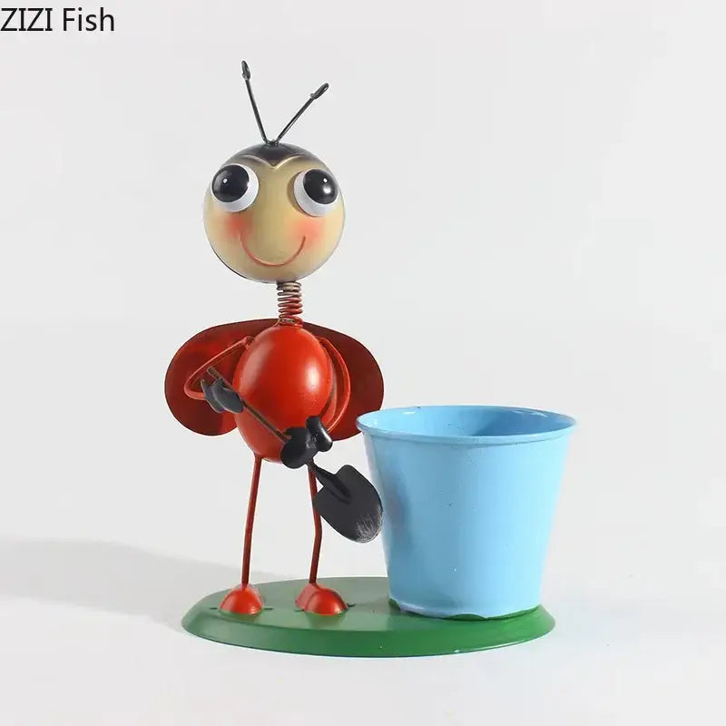 Red and blue ants gardener vase bedroom creative plant pot