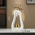 Minimalist white and gold apple sculpture bedroom desk decor