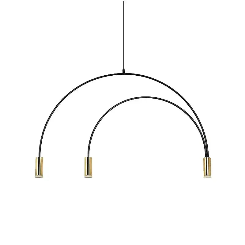 Modern black & gold arc pendant light chandelier – kitchen island