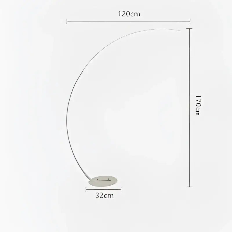 Modern black arc shape led floor lamp for living room with remote