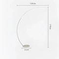 Modern black arc shape led floor lamp for living room with remote