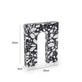 Modern black & white archway terrazzo sculpture living room decor