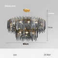 Art deco glass leaf chandelier amber & gold dining room light