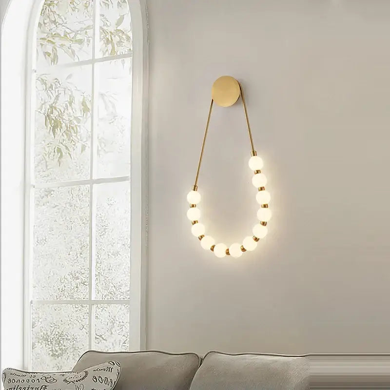 Art deco black & gold led wall sconce bedroom lighting