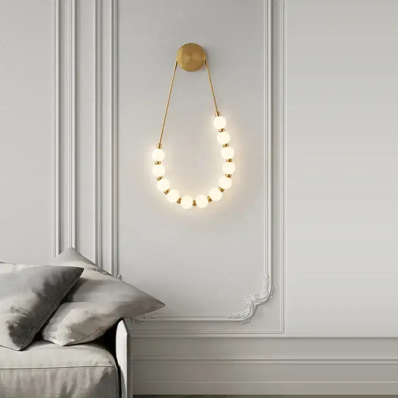 Art deco black & gold led wall sconce bedroom lighting