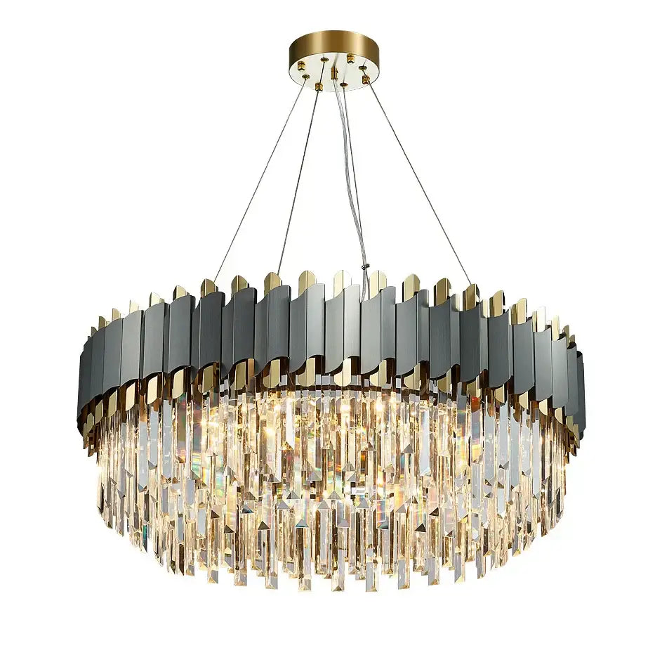 Art deco golden crystal chandelier dining room led hanging lamp