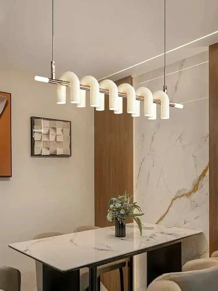 DecorBites™ Art Deco White Acrylic Chandeliers: Elegant Indoor Living Room Lamps
