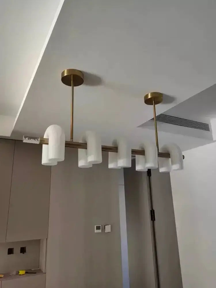 DecorBites™ Art Deco White Acrylic Chandeliers: Elegant Indoor Living Room Lamps