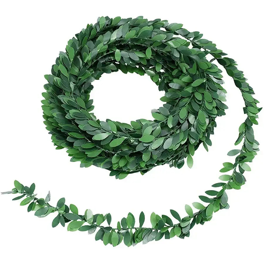 Realistic green ivy leaf wreath set – living room wall decor