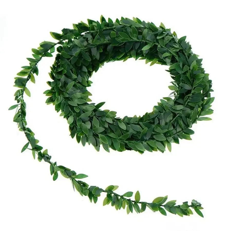 Realistic green ivy leaf wreath set – living room wall decor