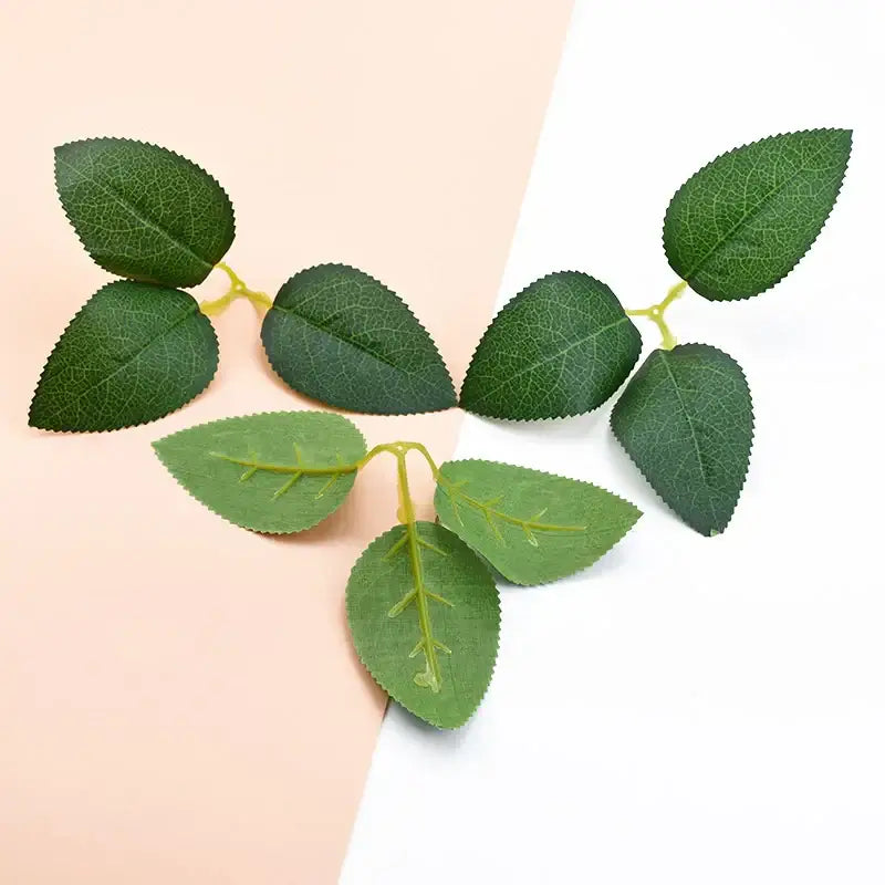 Realistic matte silk greenery rose leaves wedding and home decor