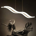 Artistic wave white led island pendant light dining room