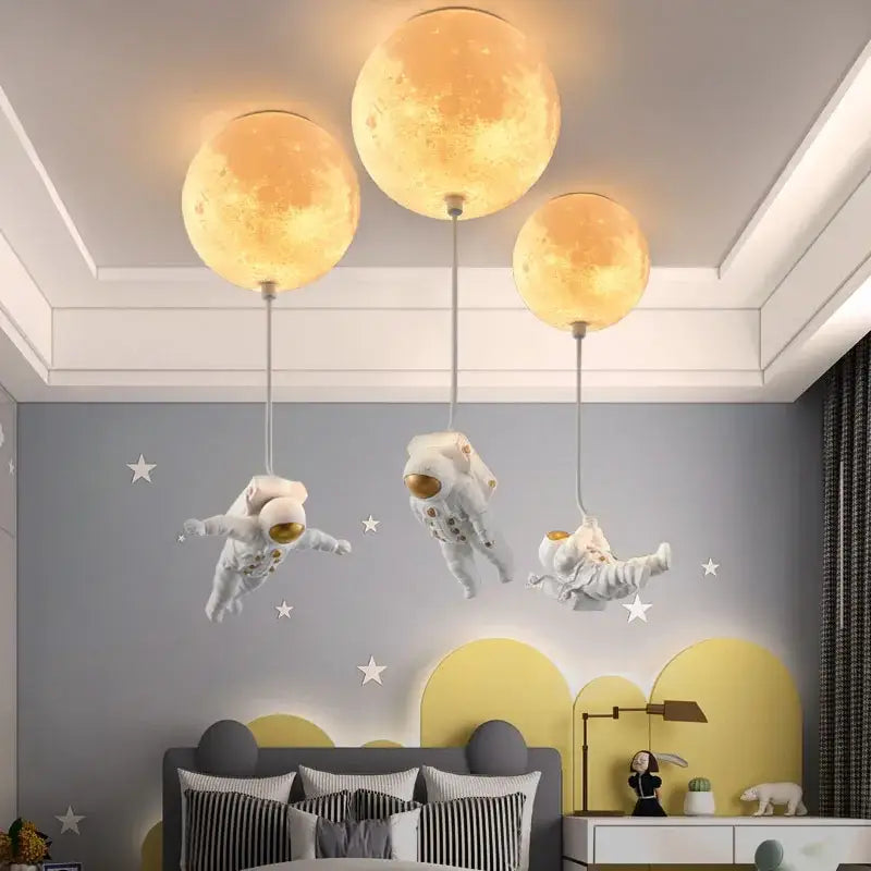 Astronaut bubble chandelier moonlight pendant light for bedroom