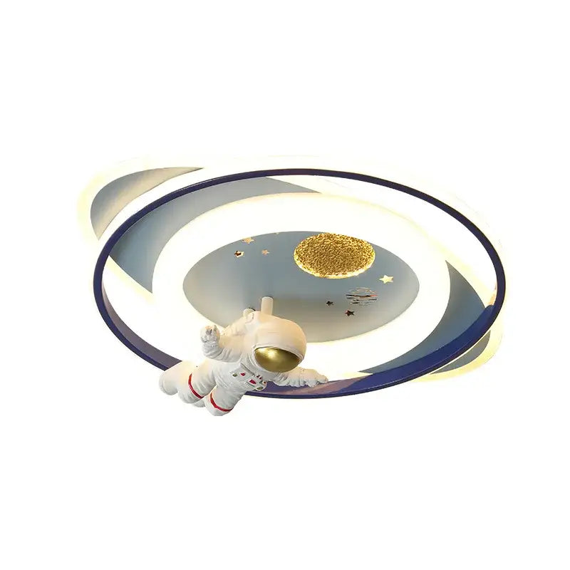 Modern blue & white astronaut kids bedroom ceiling light