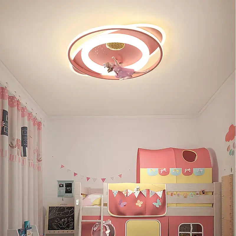 Modern blue & white astronaut kids bedroom ceiling light