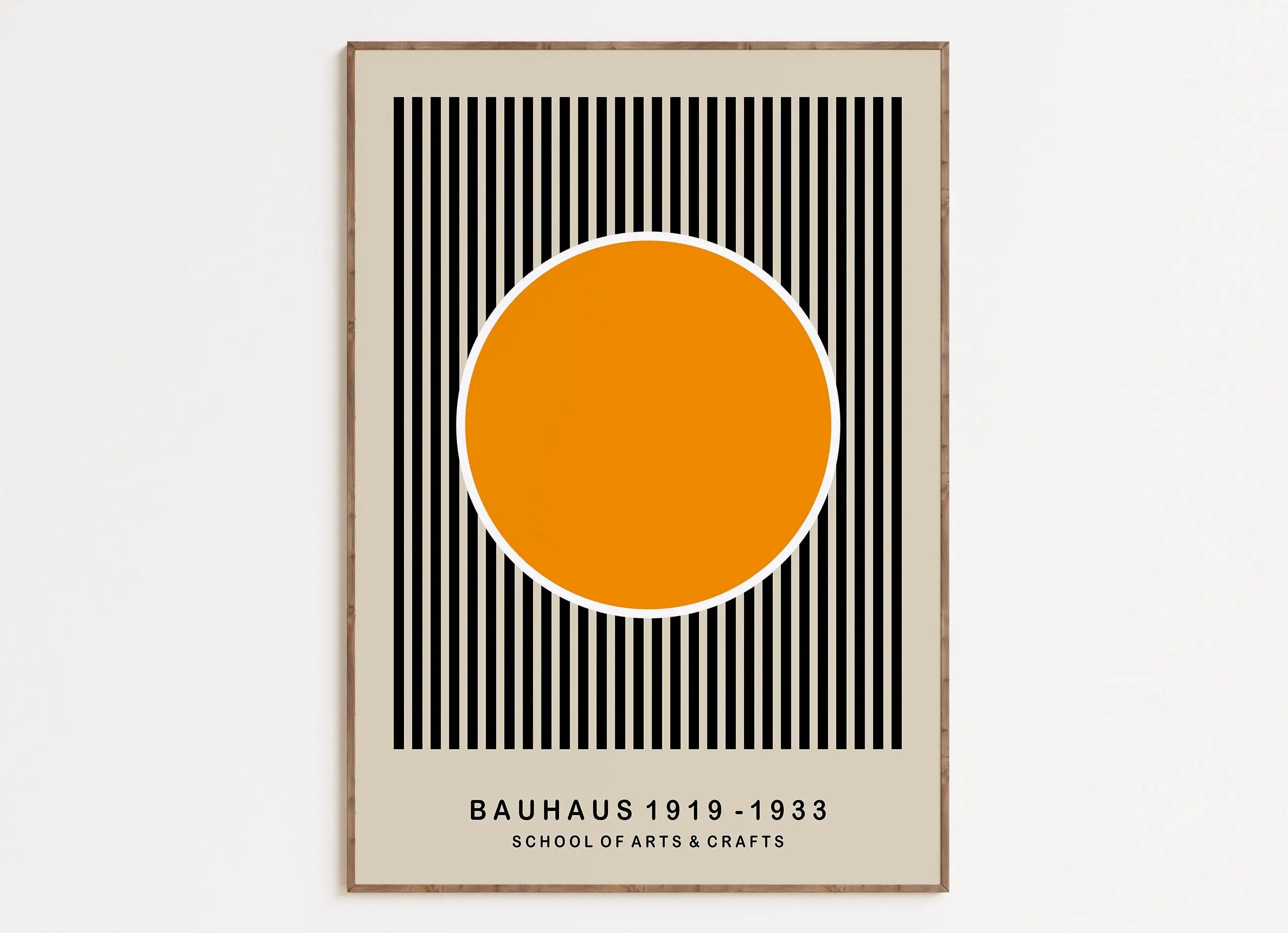 Mid-century bauhaus navy and brown geometric wall art living room