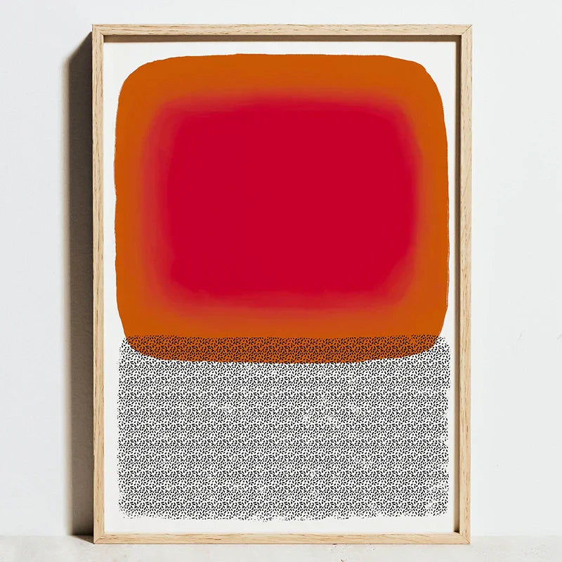 Bauhaus geometric orange exhibition posters canvas living room art