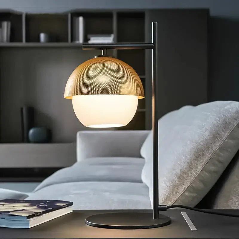 Minimalist black glass ball floor lamp for living room lighting