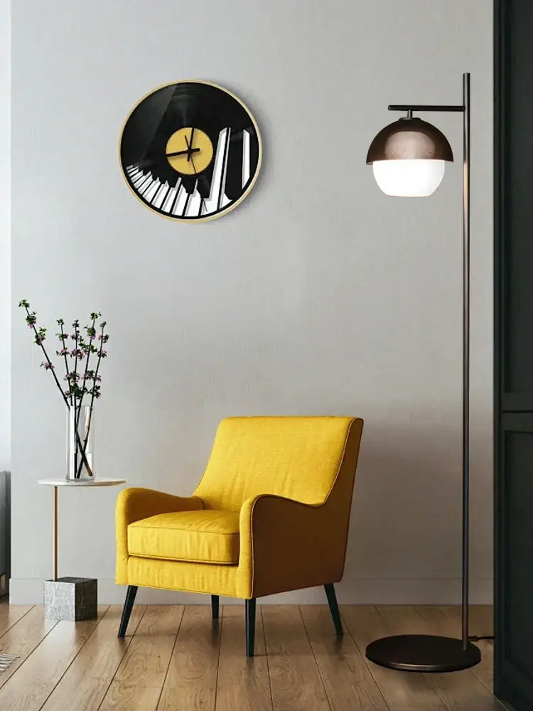 Minimalist black glass ball floor lamp for living room lighting