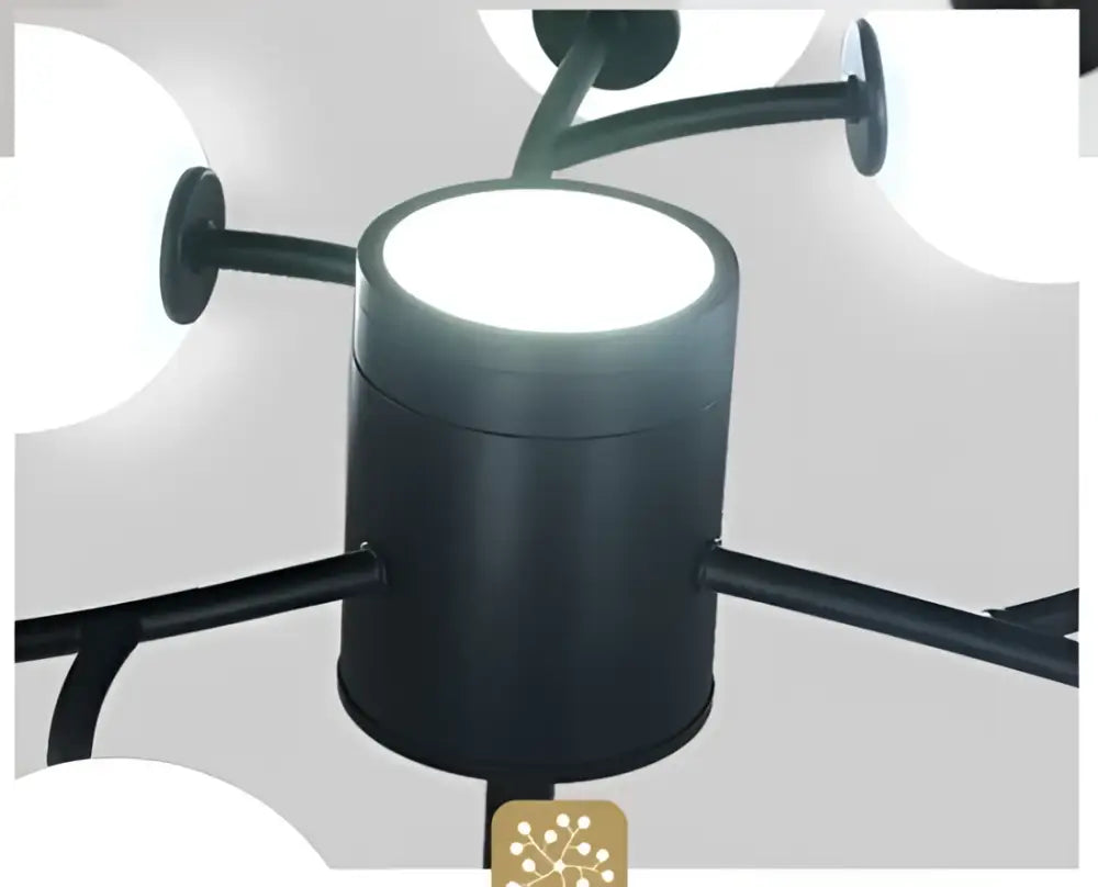 Nordic gold & black glass ball molecule chandelier dining room light