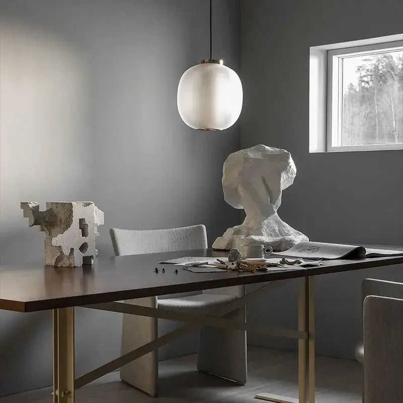 Nordic black glass ball table light for bedroom