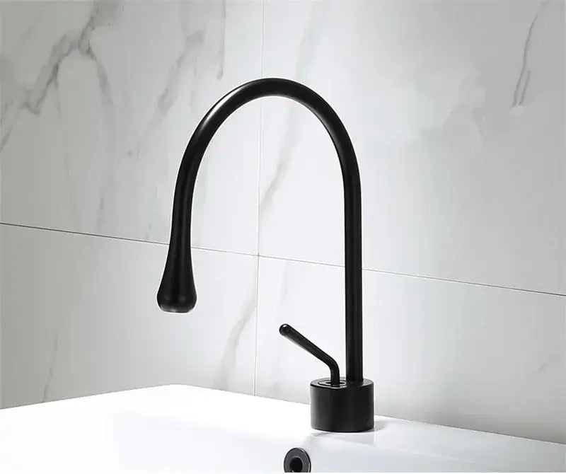 Modern black & gold basin faucet kitchen sink water crane