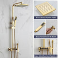 Modern black & gold shower faucet set bathroom rainhead system