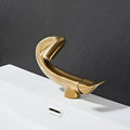 Modern sleek black & gold brass bathroom faucet sink mixer tap