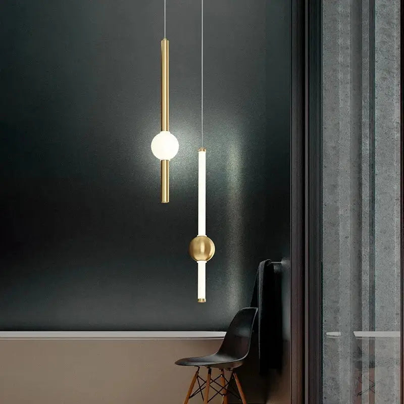 Modern decorbites black gold ceiling pendant for bedroom led light