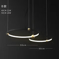 Modern black & gold chandelier living room led circle pendant light
