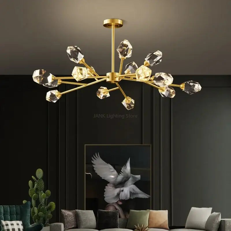 Luxury black & gold crystal chandelier for dining room