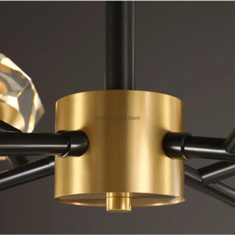 Luxury black & gold crystal chandelier for dining room