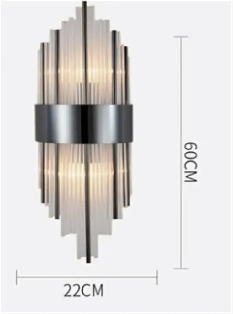 Modern black & gold crystal wall lights for bedroom living room