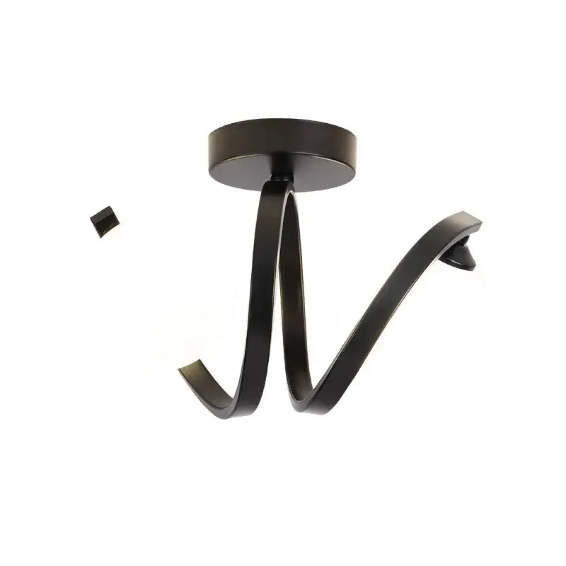 Modern black & gold glass ceiling light entryway twisted metal arms