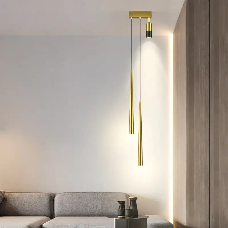 Modern black & gold hanging pendant crystal light for bedroom