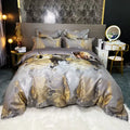 Black gold jacquard egyptian cotton bedding set bedroom duvet cover