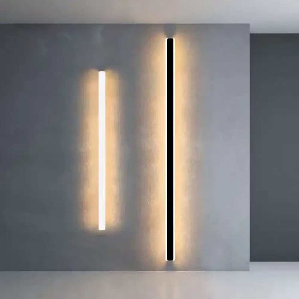 Modern minimalist black gold led strip wall lights for dining room