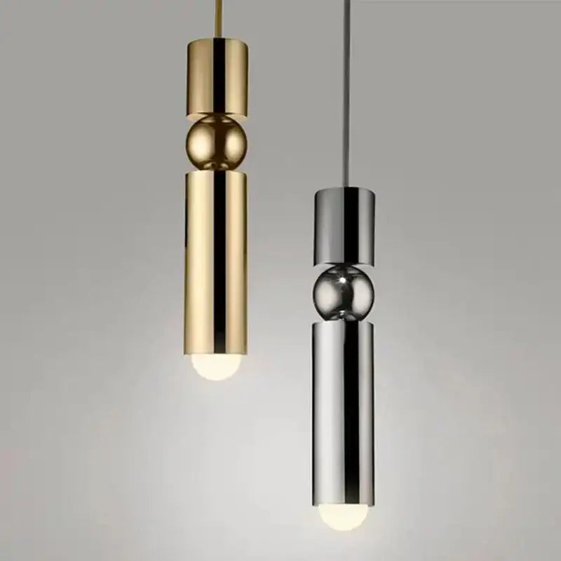 Modern gold led tube pendant light – kitchen & shop decoration