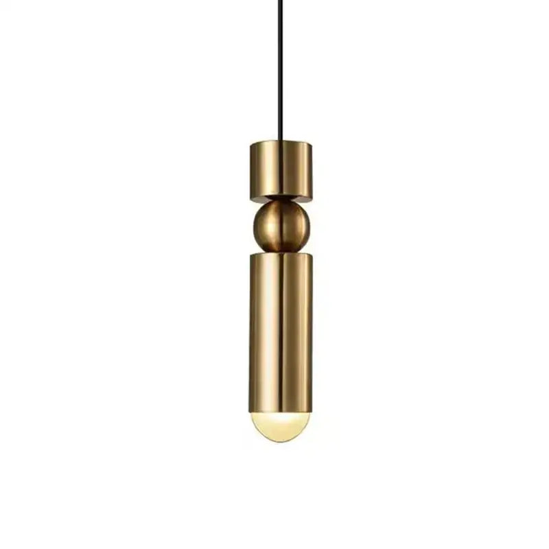 Modern gold led tube pendant light – kitchen & shop decoration