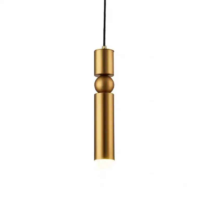 Modern gold led tube pendant light – kitchen & shop decoration