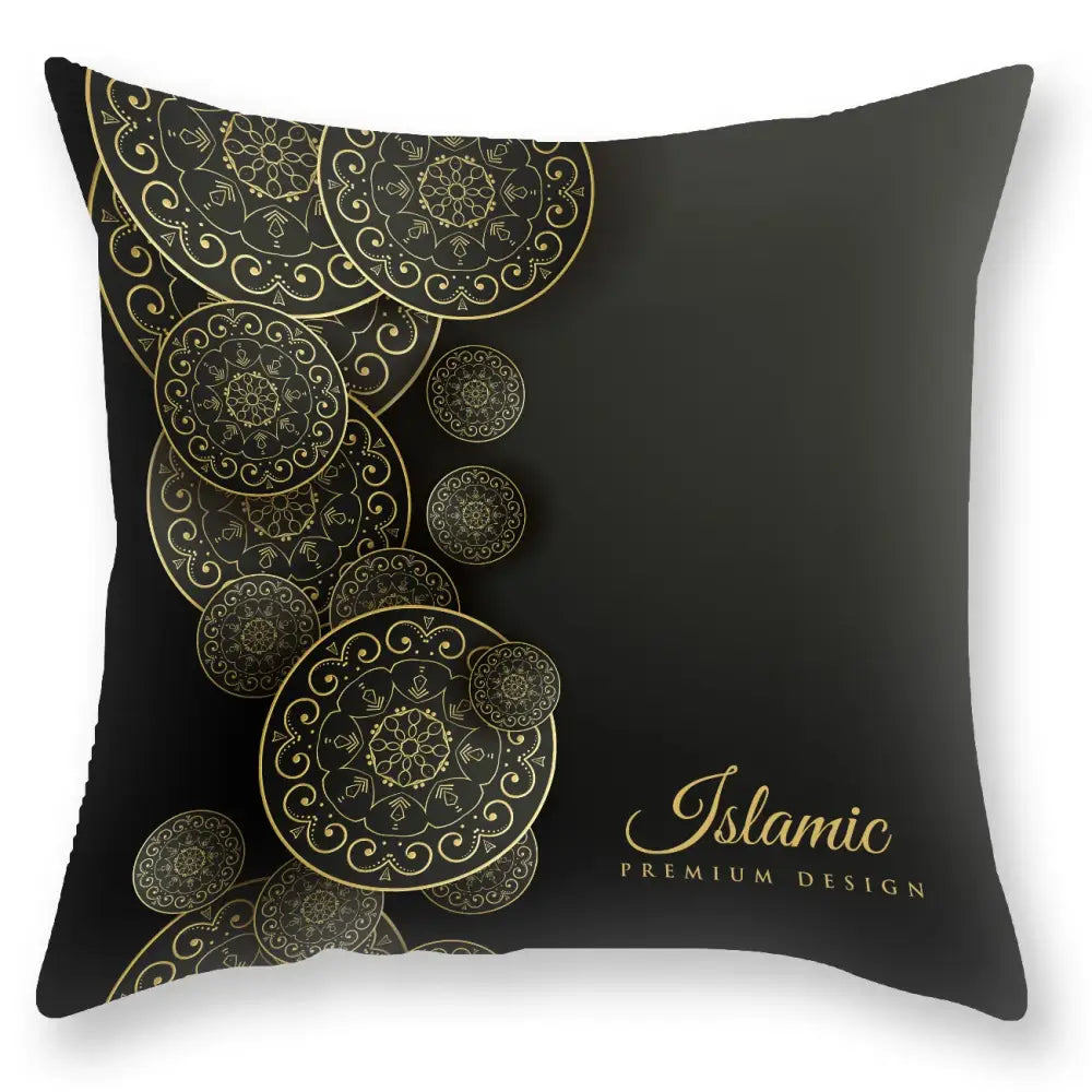 Luxury black gold mandala throw pillowcase bedroom decor