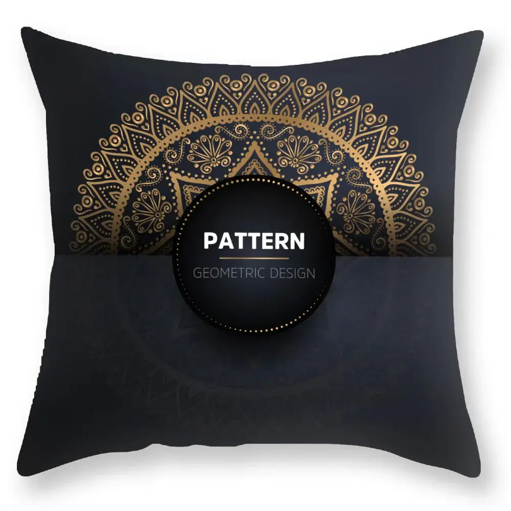 Luxury black gold mandala throw pillowcase bedroom decor